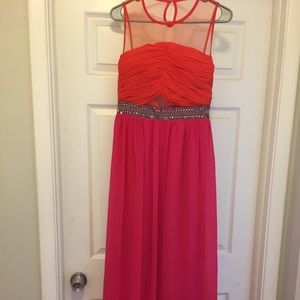 Pink and orange prom dress